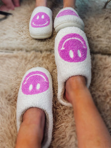 Purple Smiley Slippers